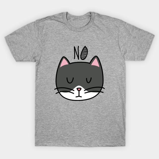 Cute Cat Says No T-Shirt by mahchan